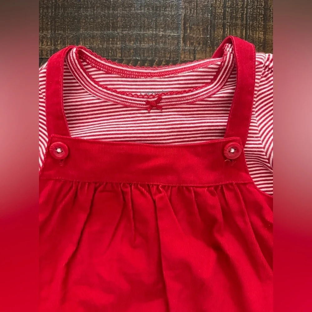 NWT carters santa claus jumper dress 12 mos 3 pc shirt tights Christmas‎